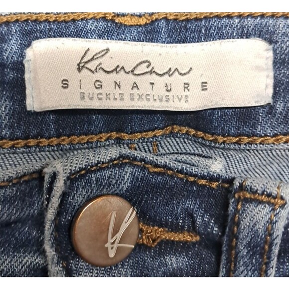 Kancan Jeans Womens Sz 25 Skinny Ankle Denim Blue Stretch Distressed Whiskers - Picture 6 of 13